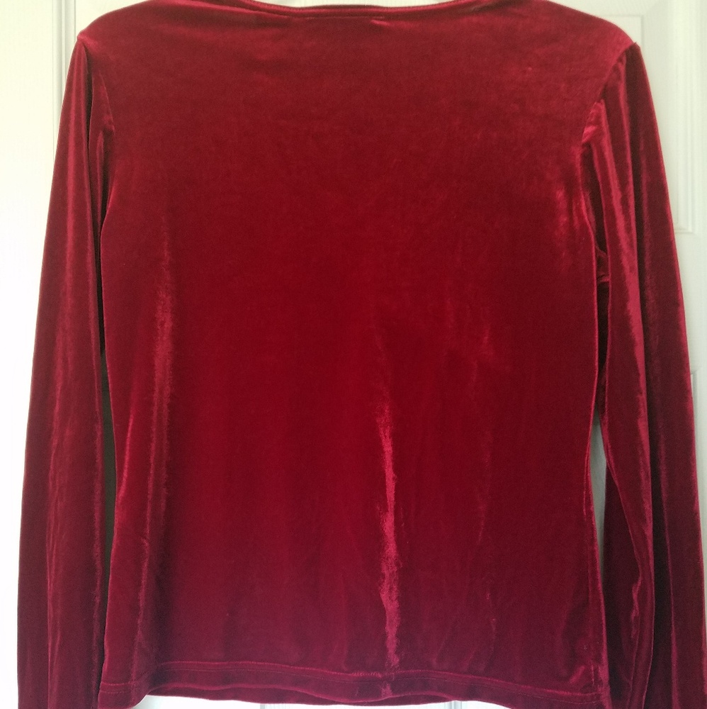 Red Velour top - Picture 2 of 4